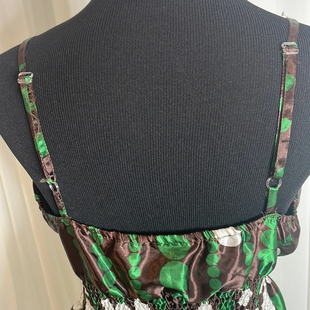 Green, Brown & White V-Neck SHE’S COOL Tank